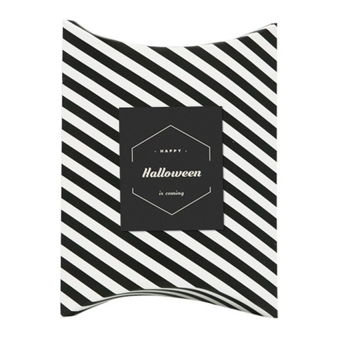 도나앤데코 스트라이프 반달상자M 블랙 10p + 할로윈 모던 해피 할로윈 is coming 사각5cm스티커 10p, 1세트