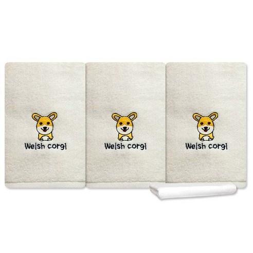 송월타월 큐티퍼피 수건 3p + 행주30, 웰시코기, 1세트
