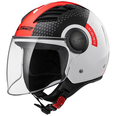 LS2HELMETS 오토바이헬멧 OF562 에어플로우 엘, 화이트 블랙 레드  콘돌