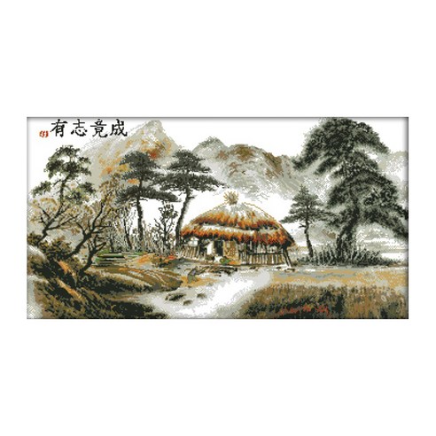 ZKF 십자수 DIY세트, 1세트, 시골길