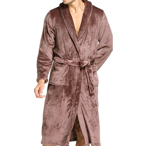 DM 알럽홈 플란넬 로브 샤워 가운 XXXL, 브라운, 1개