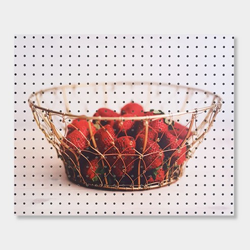 앤비커머스 인테리어 타공판 딸기바구니 White, 1개, 혼합 색상