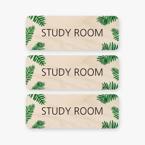 모두의팩토리 트로피컬 미니 직사각 도어사인 3p, 2 STUDY ROOM