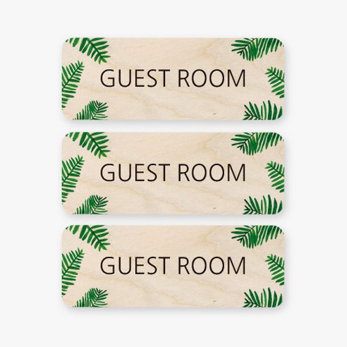 모두의팩토리 트로피컬 미니 직사각 도어사인 3p, 12 GUEST ROOM