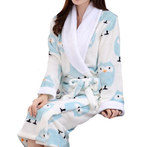 리빙조이 엘르 패턴 샤워 가운 M, 아울, 1개