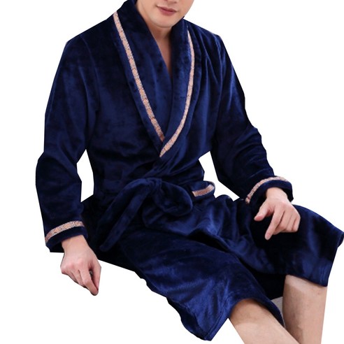 리빙조이 엘르 패턴 샤워 가운 XL, 포인트네이비, 1개