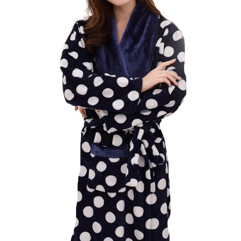 리빙조이 엘르 패턴 샤워 가운 XL, 도트블랙, 1개