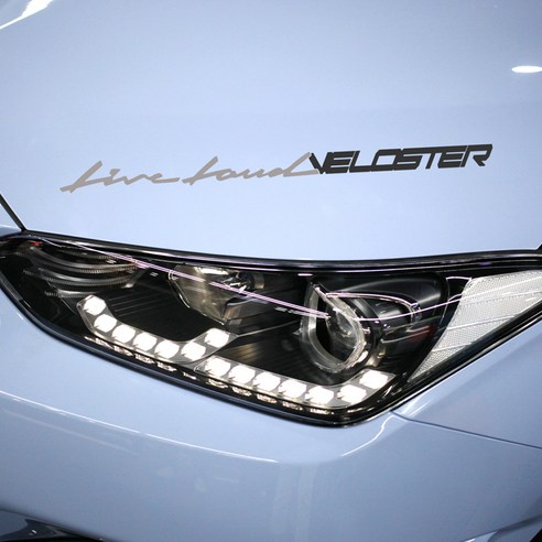 그리븐 현대 벨로스터 자동차 데칼 스티커 레터링 + 포인트 로고 10319 65cm, 미들그레이, 다크그레이, 1세트