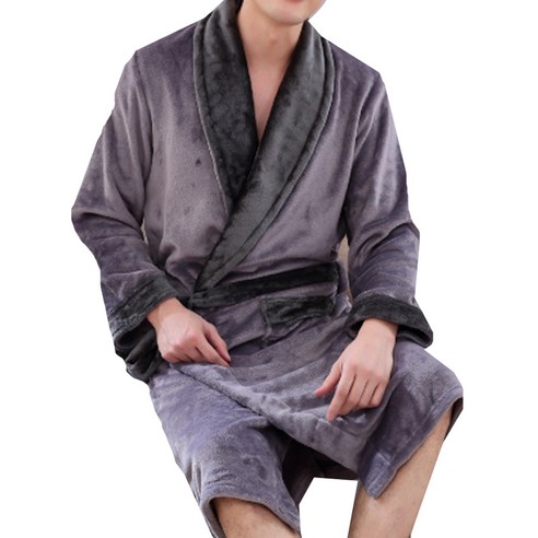 리빙조이 엘르 패턴 샤워 가운 M, 벨벳그레이, 1개