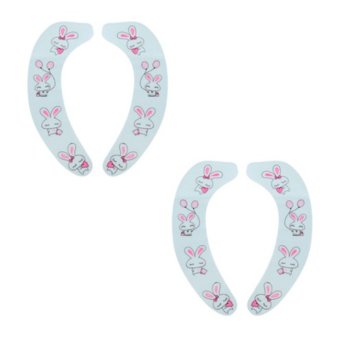 블럭마트 욕실 변기시트 L, 블루 랜덤, 2개입