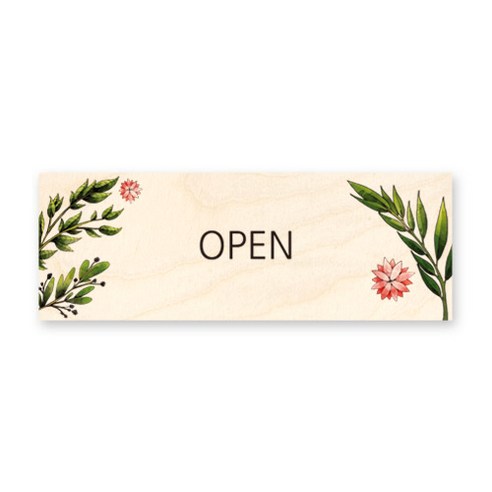 모두의팩토리 그린 도어사인 자작나무 디자인 문패, 26 OPEN