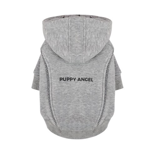 퍼피엔젤 반려견 ANGELER 네모 라인 후드 집업 PA-OW414, 95 Gray