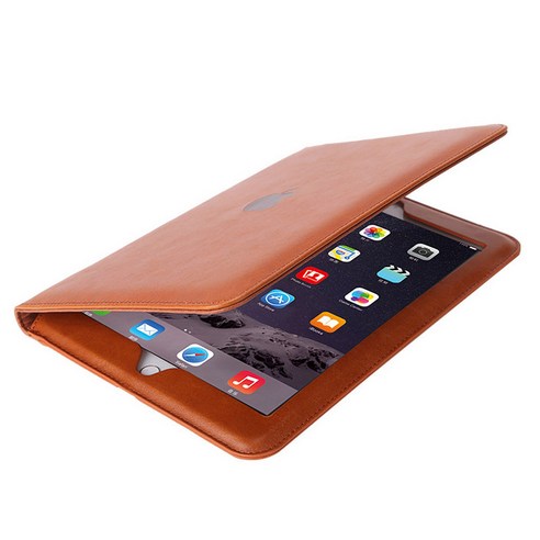 인스타 ipad 로고 가죽 휴대폰케이스, 연브라운