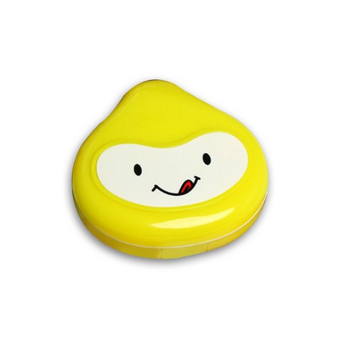 라이프포인트 물방울캐릭터 렌즈케이스, 옐로우, 1개