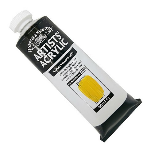 윈저앤뉴튼 아티스트 아크릴물감 S2 019 AzoYellowMedium, 60ml 292GraphiteGrey, 1