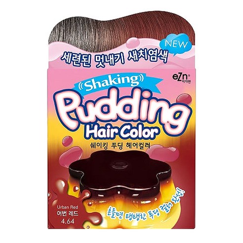 이지엔 쉐이킹 푸딩 헤어컬러 염모제, 푸딩어번레드, 1개