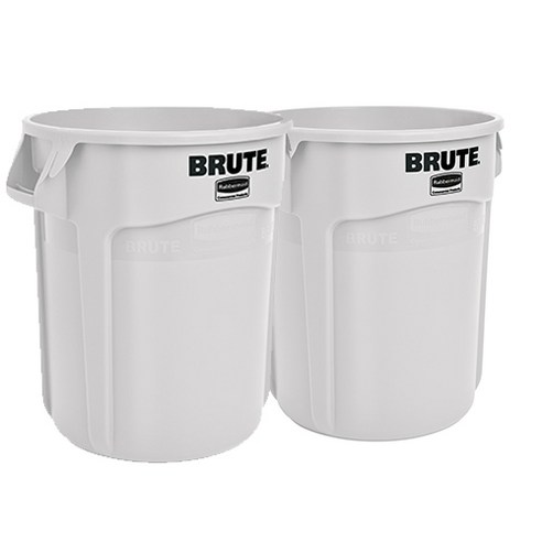 러버메이드 벤티드 브루트 컨테이너 휴지통 75L 2620, 흰색, 2개입