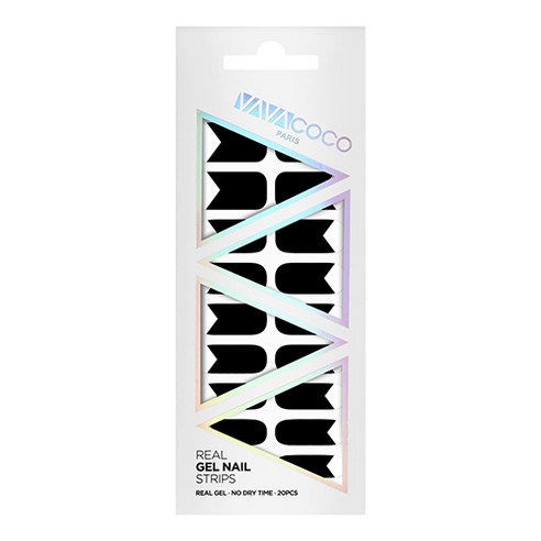 바바코코 베이직 젤네일스티커, 브이프렌치 블랙, 1개