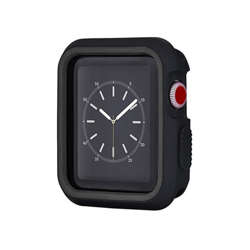 비쉐르 트랜디 타임 애플 워치 시리즈 3 실리콘 케이스 42mm, 올블랙, 1개