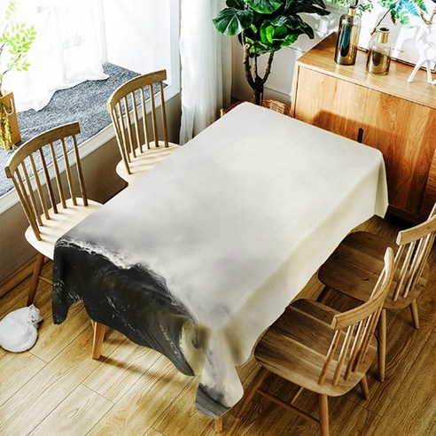스윗리빙 프린팅 테이블보, 블랙웨이브, 150 x 210 cm