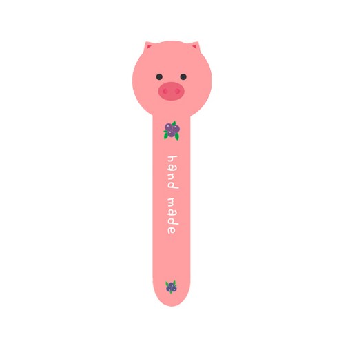 도나앤데코 롤리팝 handmade 스티커, 꿀꿀이 핑크, 80개