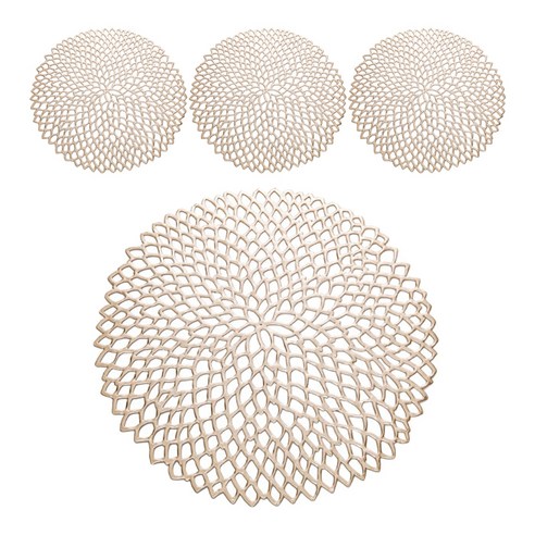 앤티스 럭셔리 테이블매트, 샴페인골드, 38 x 38cm, 4개