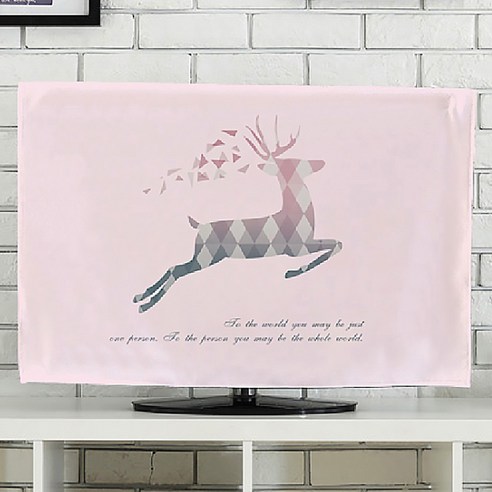 디엠코퍼레이션 알럽홈 아트 패브릭 TV 커버, 핑크엘크