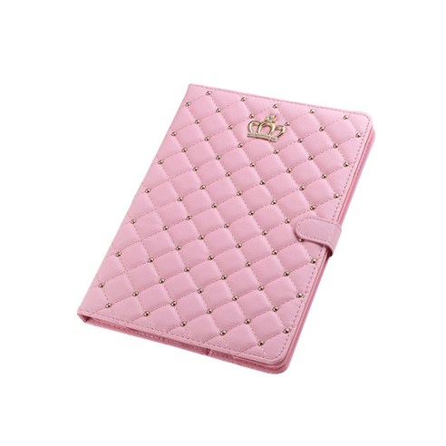 인스타 ipad 왕관 다이아몬드 가죽케이스, 핑크