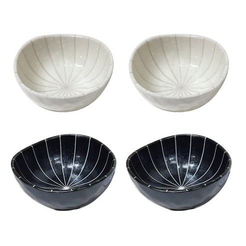 로얄아리따 시젠 볼 9cm, 화이트 + 블랙, 4개입