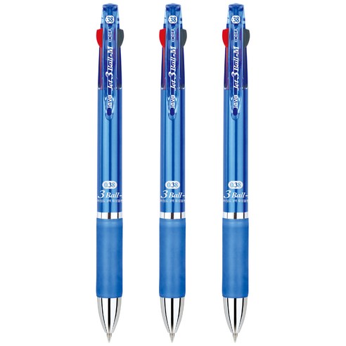 자바펜 제트 3볼 M 0.38mm, 블루, 3개