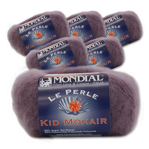 몬디알 필립섬유 키드모헤어 뜨개실 20g x 6p, 611(탁한연보라), 196m
