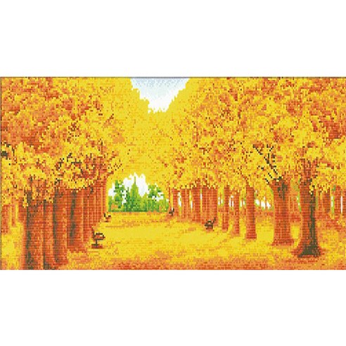 제제뉴 보석십자수 DIY 황금나무 B1019, 혼합 색상, 1세트