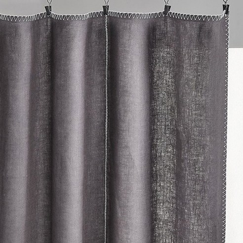 라흐두뜨 워싱 린넨 커튼 F709190, charcoal grey