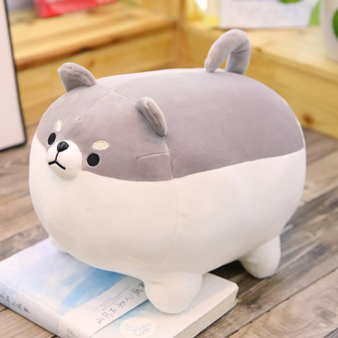 TP 쿠션 폭신뚱뚱 시바견 베개, 그레이
