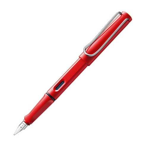 LAMY 만년필 사파리 블랙 틴케이스 세트, EF, 레드