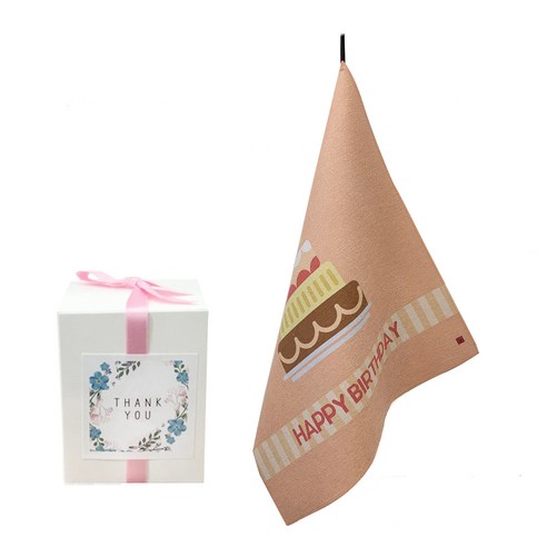 삼육오데이 DIY 돌답례품 수건 10p + 박스 10p + 리본 핑크 12p + 땡큐스티커 12p, 케익먹어, 1세트