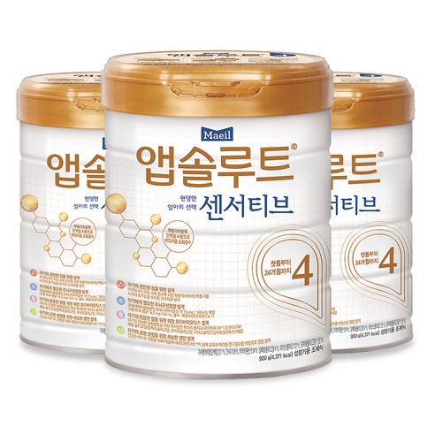 앱솔루트 센서티브 분유 4단계, 900g, 3개