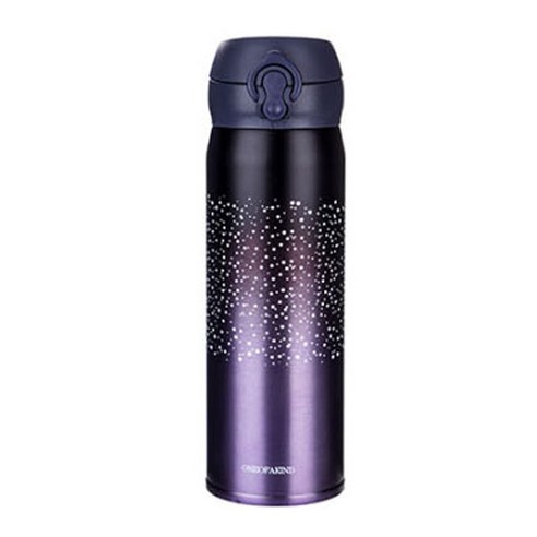 TP 다용도 밤하늘 별 빛 텀블러, 보라색, 350ml