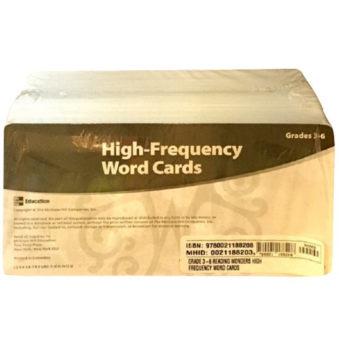 Wonders 3-6 High-Freqeuncy Word Cards, McGRAW HILL