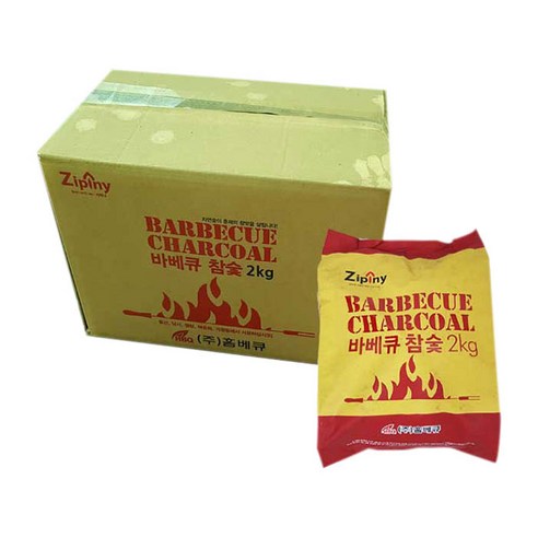 지피니 바베큐 참숯, 2kg, 8개