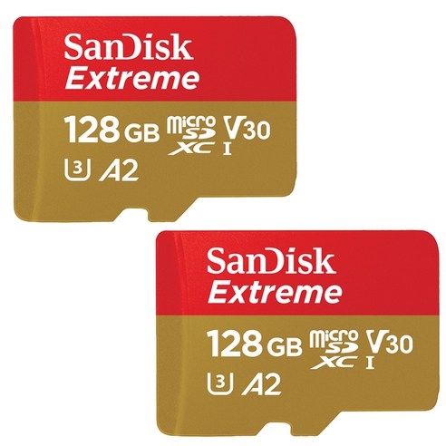 샌디스크 익스트림 마이크로SD메모리 2p SDSQXA1-128G, 128GB, 1개