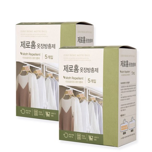 제로홈 옷장방충제 시트로넬라오일향 5개입, 20g, 2개