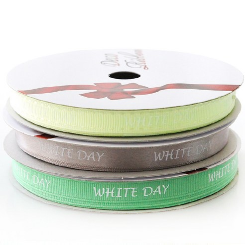 톡톡팬시 굿즈 WHITE DAY 프린팅 포장리본 3p 세트, NO23, 13.5m