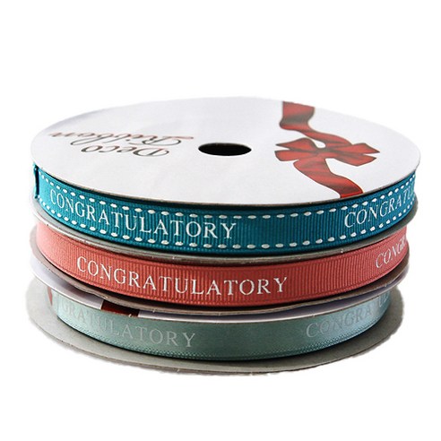 TOCTOC CONGRATULATORY 프린팅 포장리본 세트, NO26, 13.5m