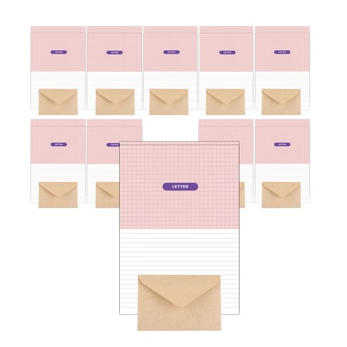 삼육오데이 디자인 편지지 2p + 봉투, 핑크원고지, 10세트