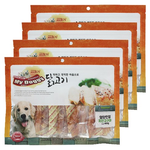 마이도기 프리미엄 강아지간식 400g, 치킨고구마맛, 4개