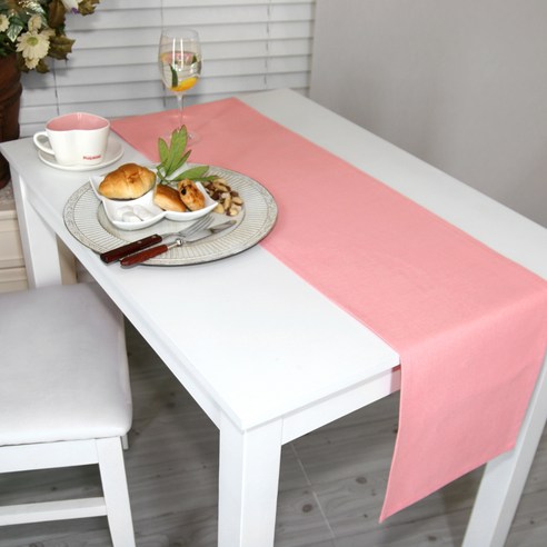 나산데코 테이블러너, 피치핑크 261-97, 협탁용(120 x 30 cm)