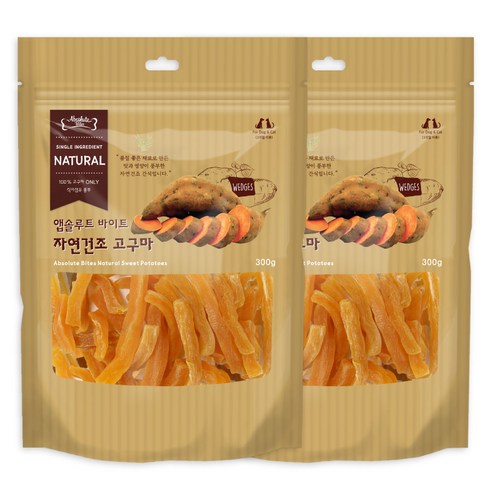 앱솔루트바이트 자연건조 반려견간식, 고구마, 1kg, 1개