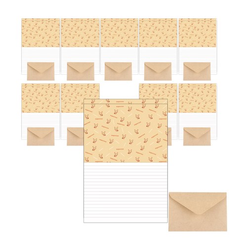 삼육오데이 디자인편지세트 편지지 20p + 봉투 10p, 베이지슈퍼캣, 1세트