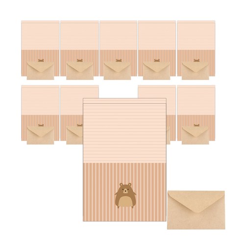 삼육오데이 디자인편지세트 편지지 20p + 봉투 10p, 곰곰, 1세트